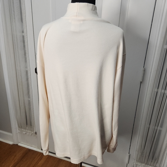 Talbots Off White Long Sleeve Mock Turtleneck Top  Size XL - Picture 4 of 5